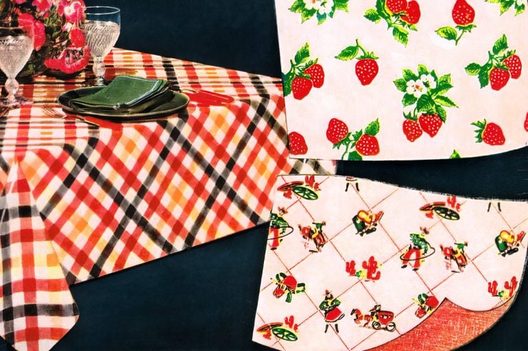 Vintage oilcloth from the 1950s