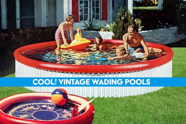 Vintage plastic wading pools from the 50s and 60s