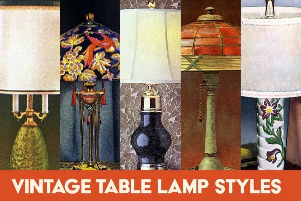 Vintage table lamp styles from the 20th century at Click Americana