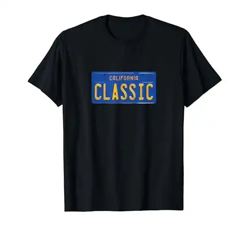 California CLASSIC license plate - blue/yellow vintage style T-Shirt